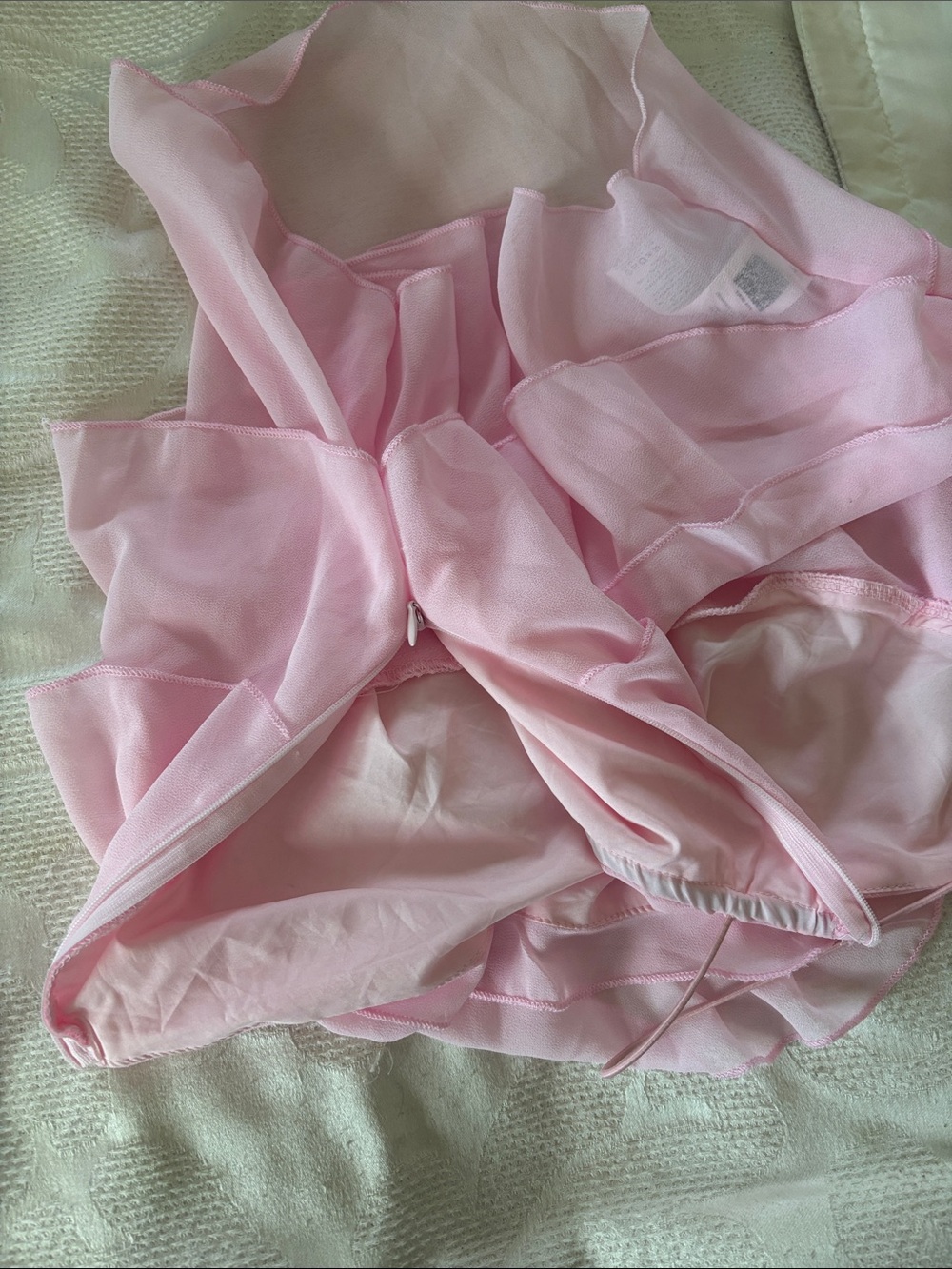 Layered Ruffle Pink Asymmetrical Top - Picture 7 of 8